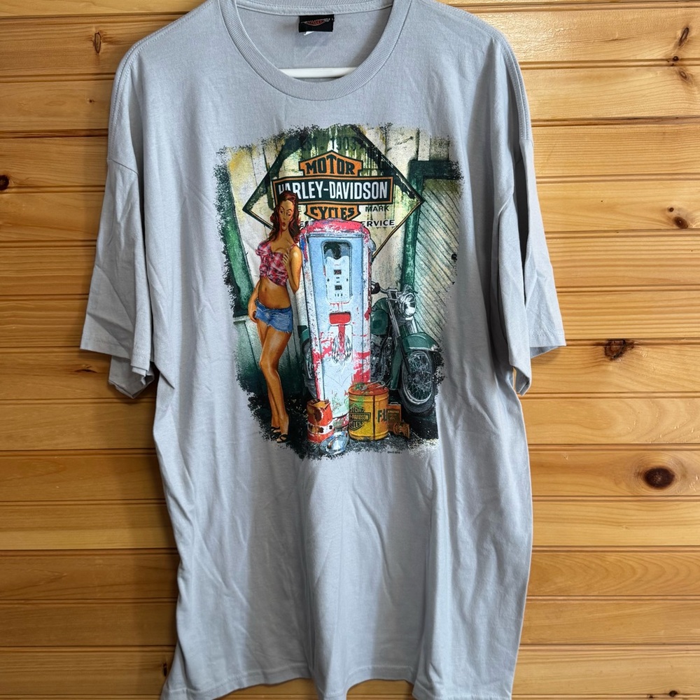 Harley-Davidson Orlando Florida Pin-Up Service Station Grey Tee XXL